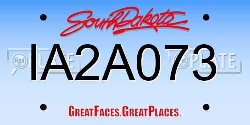 IA2A073 South Dakota License Plate
