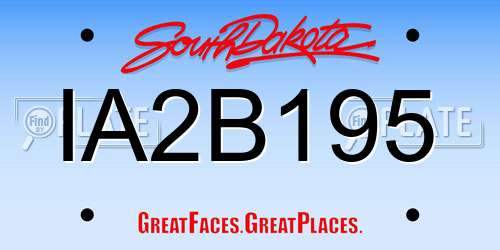 IA2B195 South Dakota License Plate