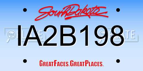 IA2B198 South Dakota License Plate