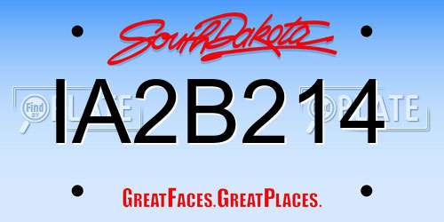 IA2B214 South Dakota License Plate