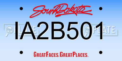 IA2B501 South Dakota License Plate