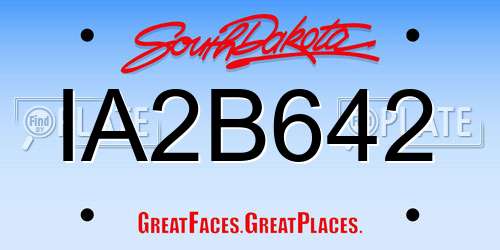 IA2B642 South Dakota License Plate