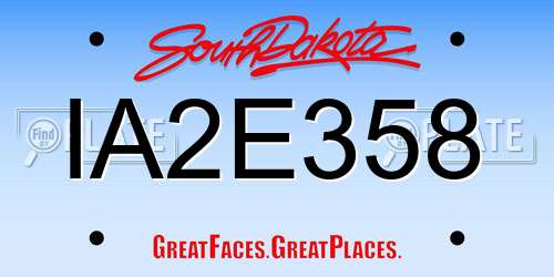 IA2E358 South Dakota License Plate
