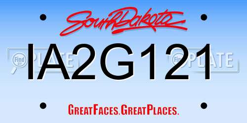 IA2G121 South Dakota License Plate
