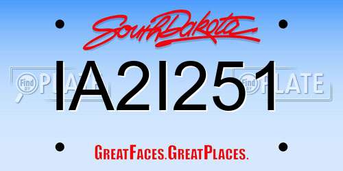 IA2I251 South Dakota License Plate