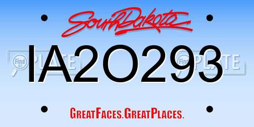 IA2O293 South Dakota License Plate