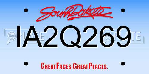 IA2Q269 South Dakota License Plate