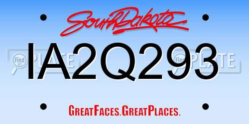 IA2Q293 South Dakota License Plate