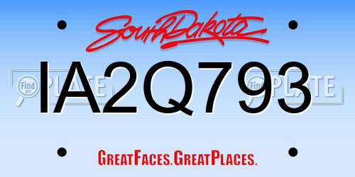 IA2Q793 South Dakota License Plate