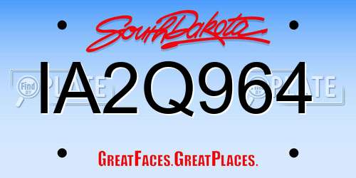 IA2Q964 South Dakota License Plate