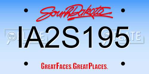 IA2S195 South Dakota License Plate