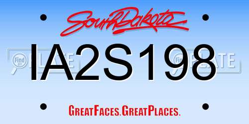 IA2S198 South Dakota License Plate