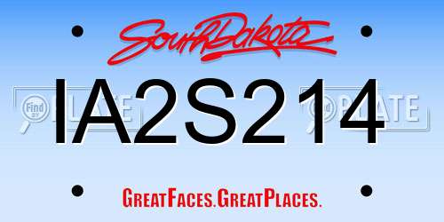 IA2S214 South Dakota License Plate