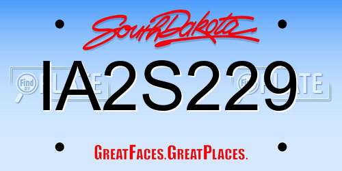IA2S229 South Dakota License Plate
