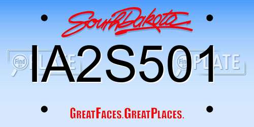 IA2S501 South Dakota License Plate