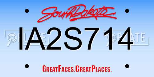 IA2S714 South Dakota License Plate