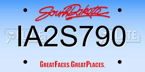IA2S790 South Dakota License Plate
