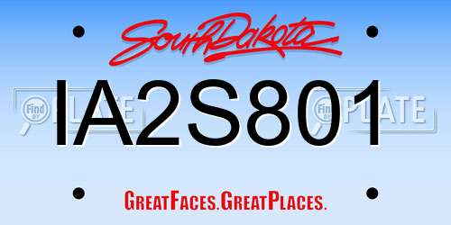 IA2S801 South Dakota License Plate