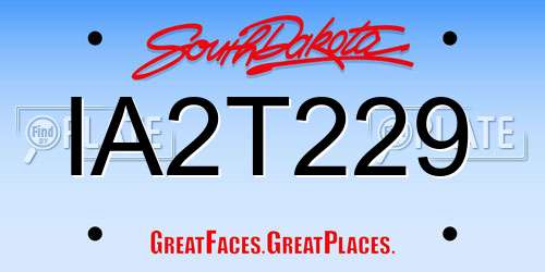 IA2T229 South Dakota License Plate