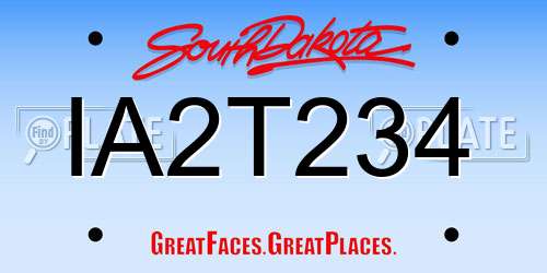 IA2T234 South Dakota License Plate