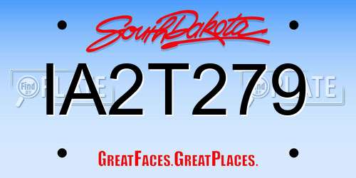 IA2T279 South Dakota License Plate