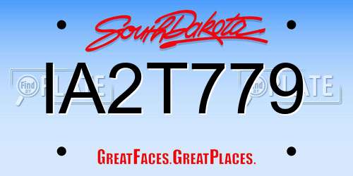 IA2T779 South Dakota License Plate