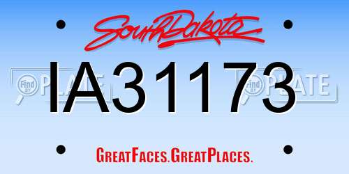 IA31173 South Dakota License Plate