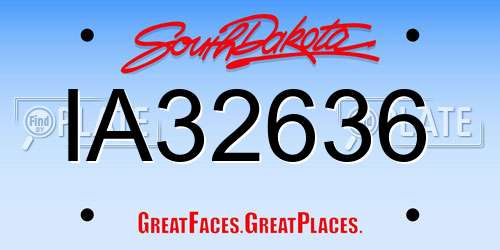 IA32636 South Dakota License Plate