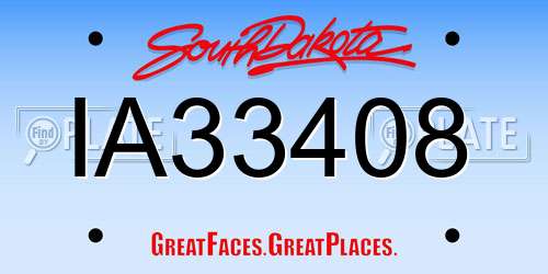 IA33408 South Dakota License Plate