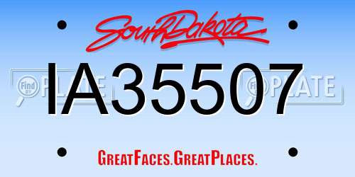 IA35507 South Dakota License Plate