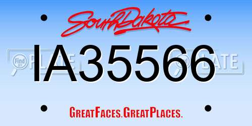 IA35566 South Dakota License Plate