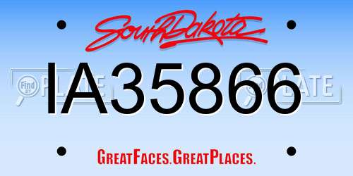IA35866 South Dakota License Plate