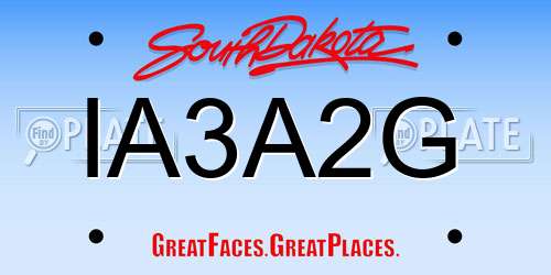 IA3A2G South Dakota License Plate