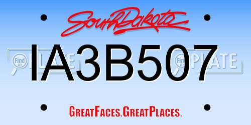 IA3B507 South Dakota License Plate