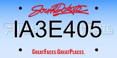 IA3E405 South Dakota License Plate