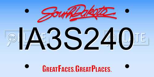 IA3S240 South Dakota License Plate