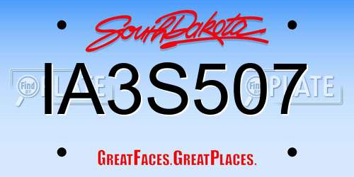 IA3S507 South Dakota License Plate