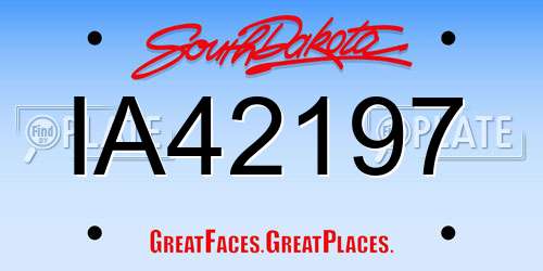 IA42197 South Dakota License Plate