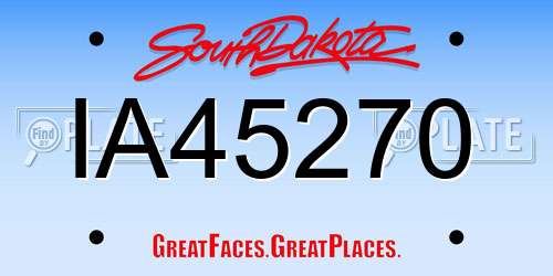 IA45270 South Dakota License Plate