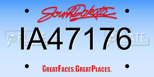 IA47176 South Dakota License Plate