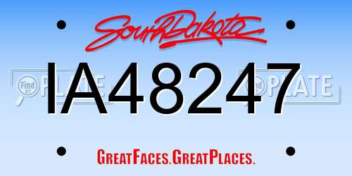 IA48247 South Dakota License Plate