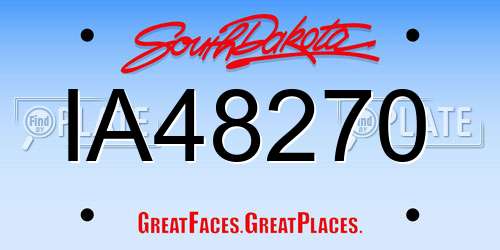 IA48270 South Dakota License Plate