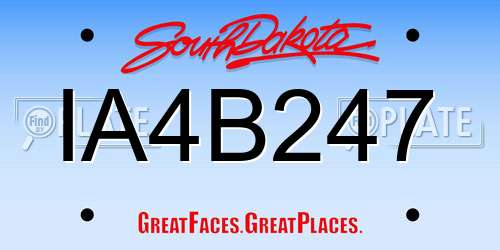 IA4B247 South Dakota License Plate