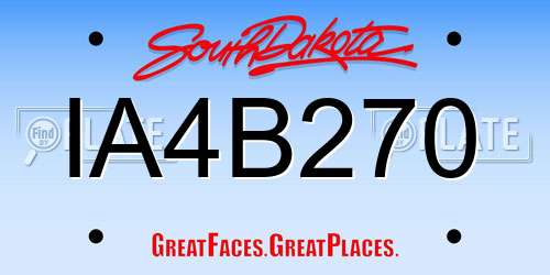 IA4B270 South Dakota License Plate