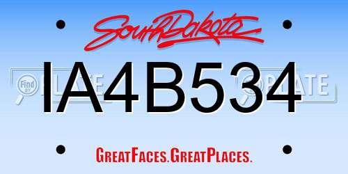 IA4B534 South Dakota License Plate