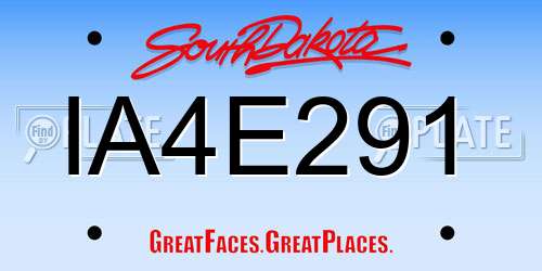 IA4E291 South Dakota License Plate