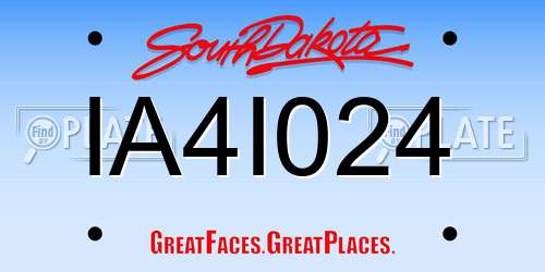 IA4I024 South Dakota License Plate