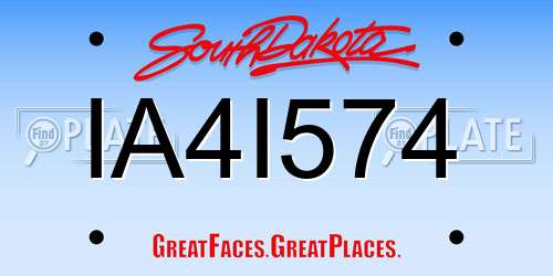 IA4I574 South Dakota License Plate