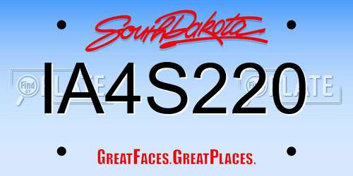 IA4S220 South Dakota License Plate