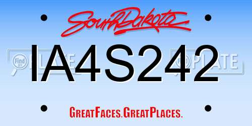 IA4S242 South Dakota License Plate